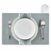 Lot pour 12 convives en tissu gris