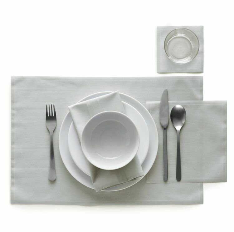 Set de table en tissu gris 48x32