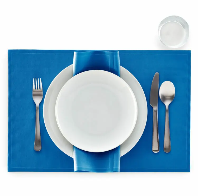 Set per 12 ospiti in tessuto blu royal