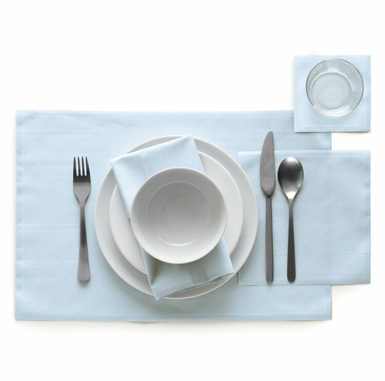 Set de table en tissu bleu brume 48x32