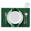Lot pour 12 convives en tissu vert anglais