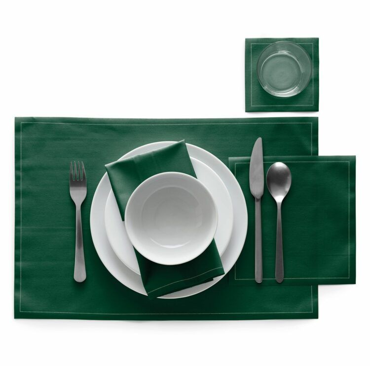 Serviette de table en tissu vert anglais 30x30