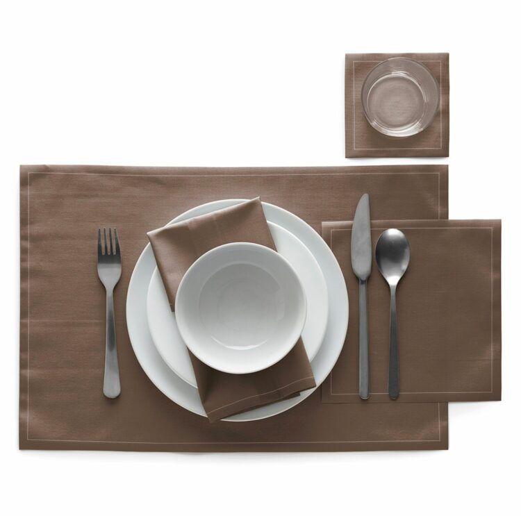 Recycled cloth placemat taupe 45x32