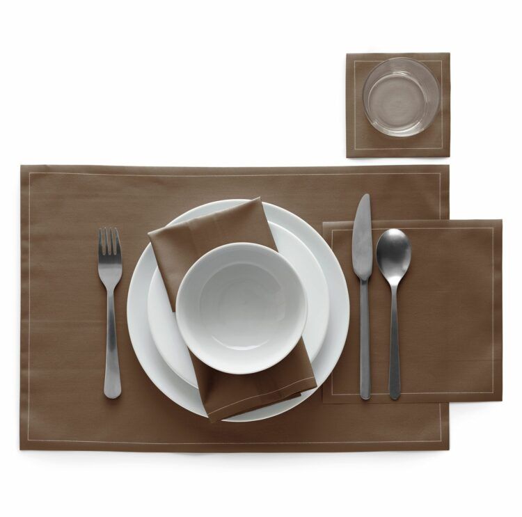 Cloth placemat taupe 48x32