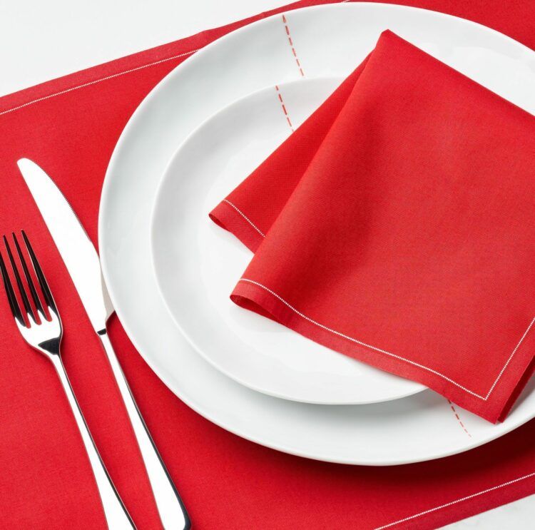 Cloth table napkin lipstick red 30x30