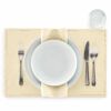 Lot pour 12 convives en tissu jaune pastel