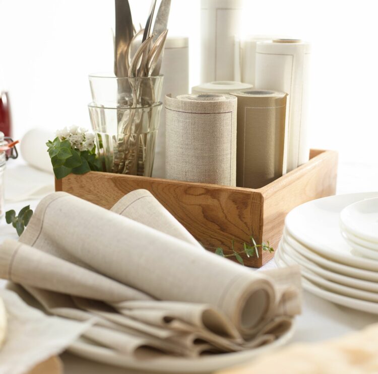 Aida Rustic Natural Linen Napkins & Placemats