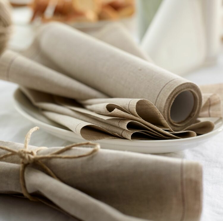 Aida Rustic Natural Linen Napkins & Placemats