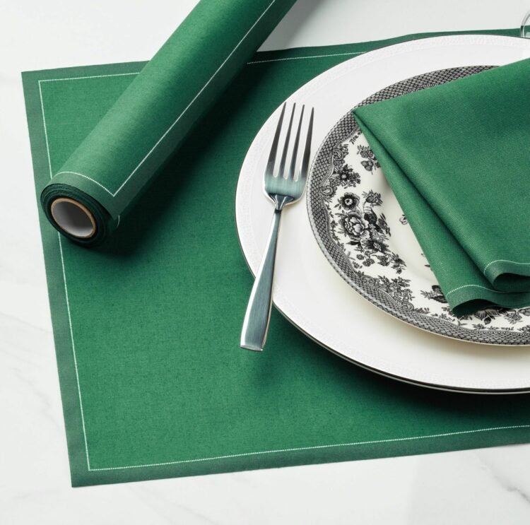 Set de table en tissu vert anglais 48x32