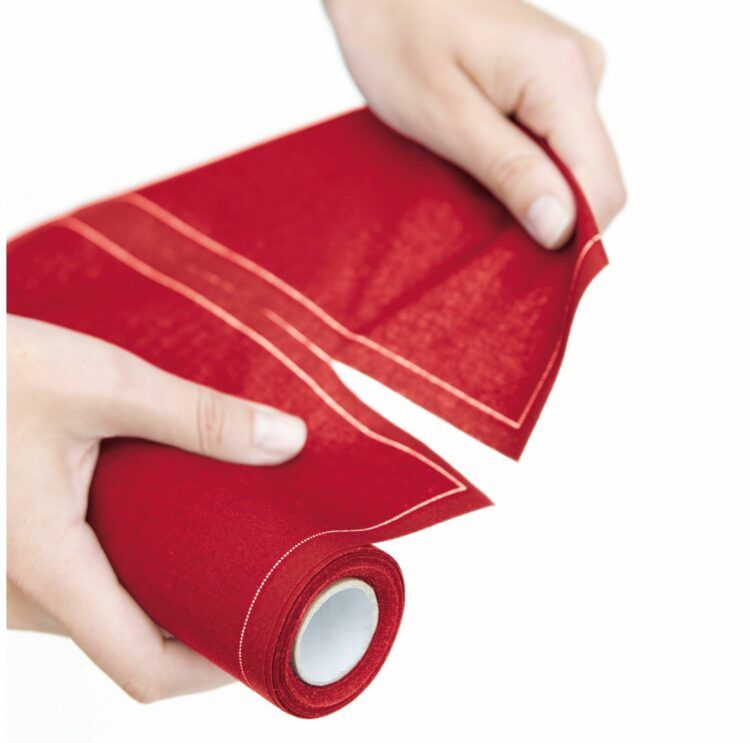 Manteles individuales de tela rojo carmín 48x32