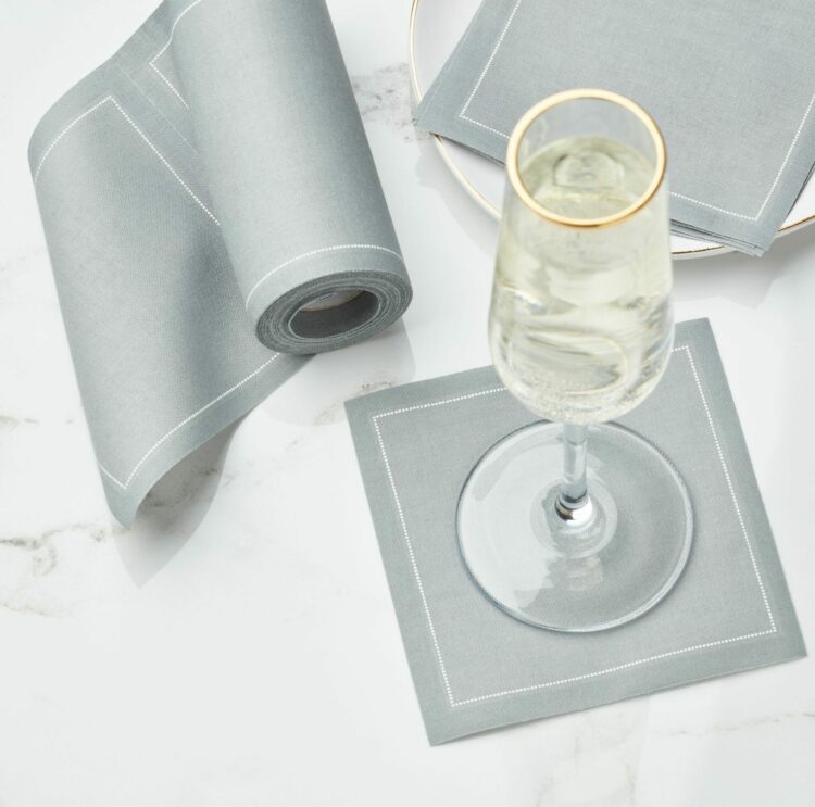 Cloth cocktail napkin grey 11x11