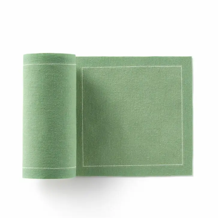 Cloth cocktail napkin eucalyptus green 11x11