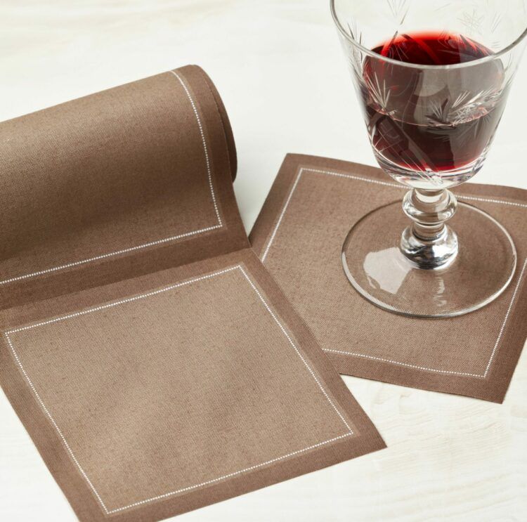 Cloth cocktail napkin taupe 11x11