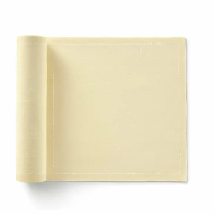 Serviette de table en tissu jaune pastel 30x30