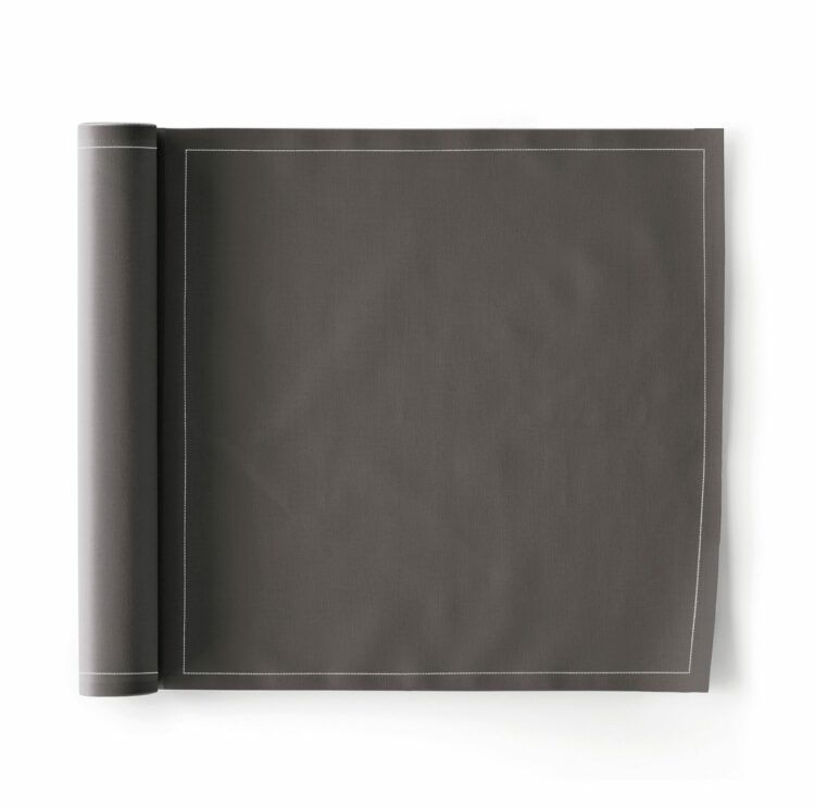 Serviette de table en tissu gris anthracite 30x30