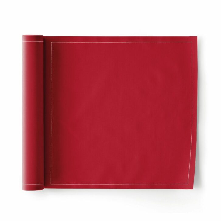 Serviette de table en tissu rouge carmin 30x30