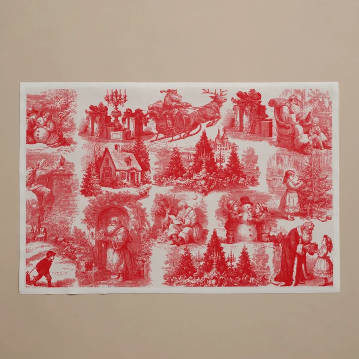 Manteles individuales de tela colección Nicholas Red