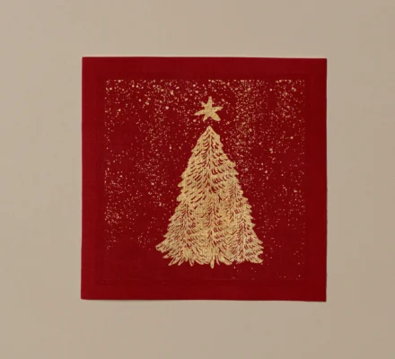 Servilletas de tela para cóctel colección Snowfall Red