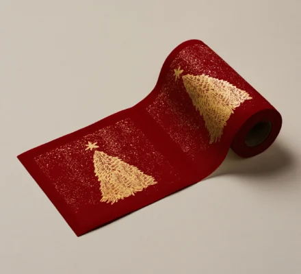 Servilletas de tela para cóctel colección Snowfall Red