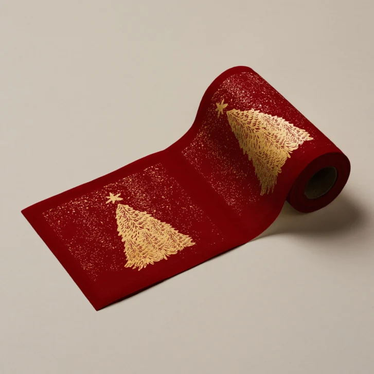 Serviettes en tissu pour cocktail collection Snowfall Red