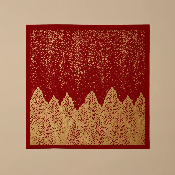 Serviettes en tissu pour table collection Snowfall Red