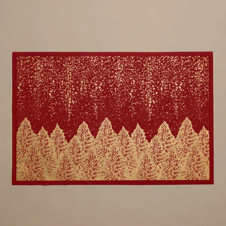 Sets de table en tissu collection Snowfall Red