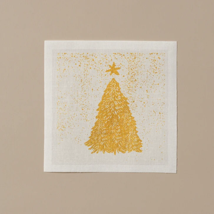 Serviettes en tissu pour cocktail collection Snowfall White