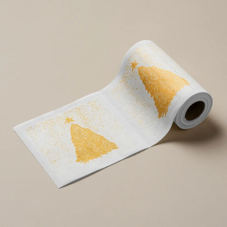 Serviettes en tissu pour cocktail collection Snowfall White