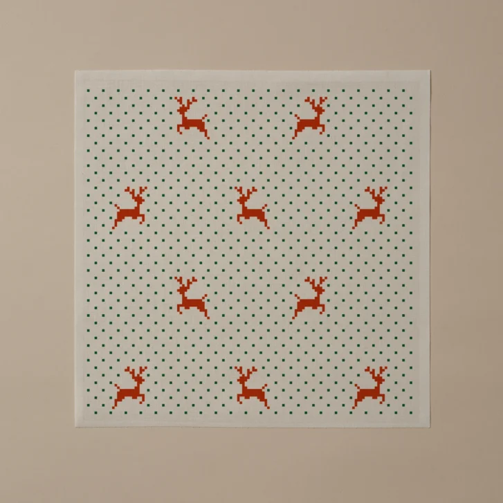 Serviettes en tissu pour table collection Winter Deer